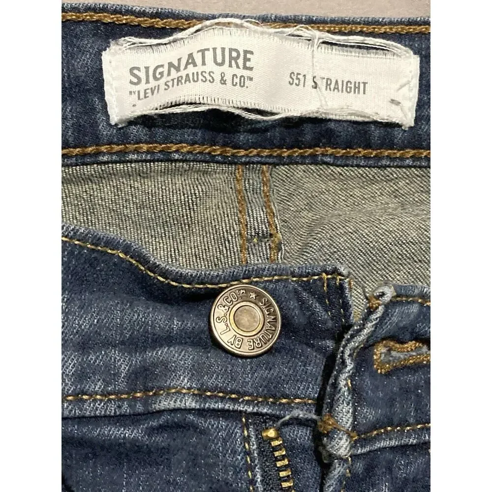 Levi's Signature S51 Men's Size 30x27‎ Blue Straight Dark Wash Stretch Jeans
